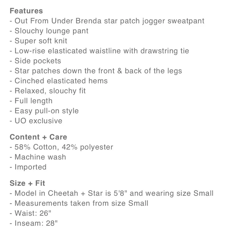 Urban Outfitters Star Patterned Tan Joggers - Picture 5 of 5